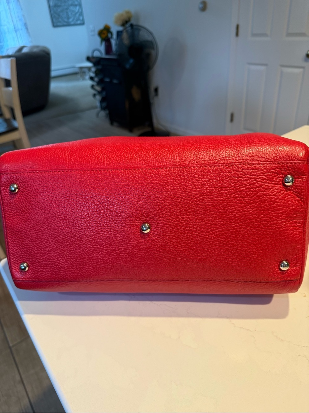 Furla Red Leather Top-Handle Satchel - Picture 7 of 7
